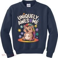 Autism Awareness Month Hedgehog Acceptance Neurodiversity Kids Sweatshirt thumb 0