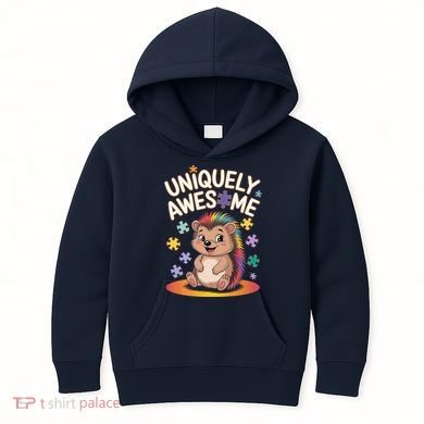 Autism Awareness Month Hedgehog Acceptance Neurodiversity Kids Hoodie