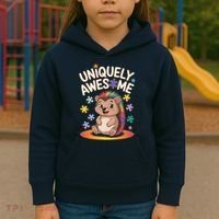 Autism Awareness Month Hedgehog Acceptance Neurodiversity Kids Hoodie thumb 3