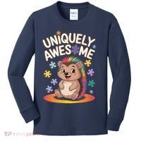Autism Awareness Month Hedgehog Acceptance Neurodiversity Kids Long Sleeve Shirt thumb 0