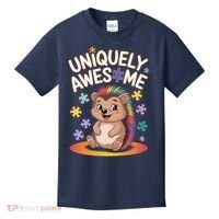 Autism Awareness Month Hedgehog Acceptance Neurodiversity Kids T-Shirt thumb 0