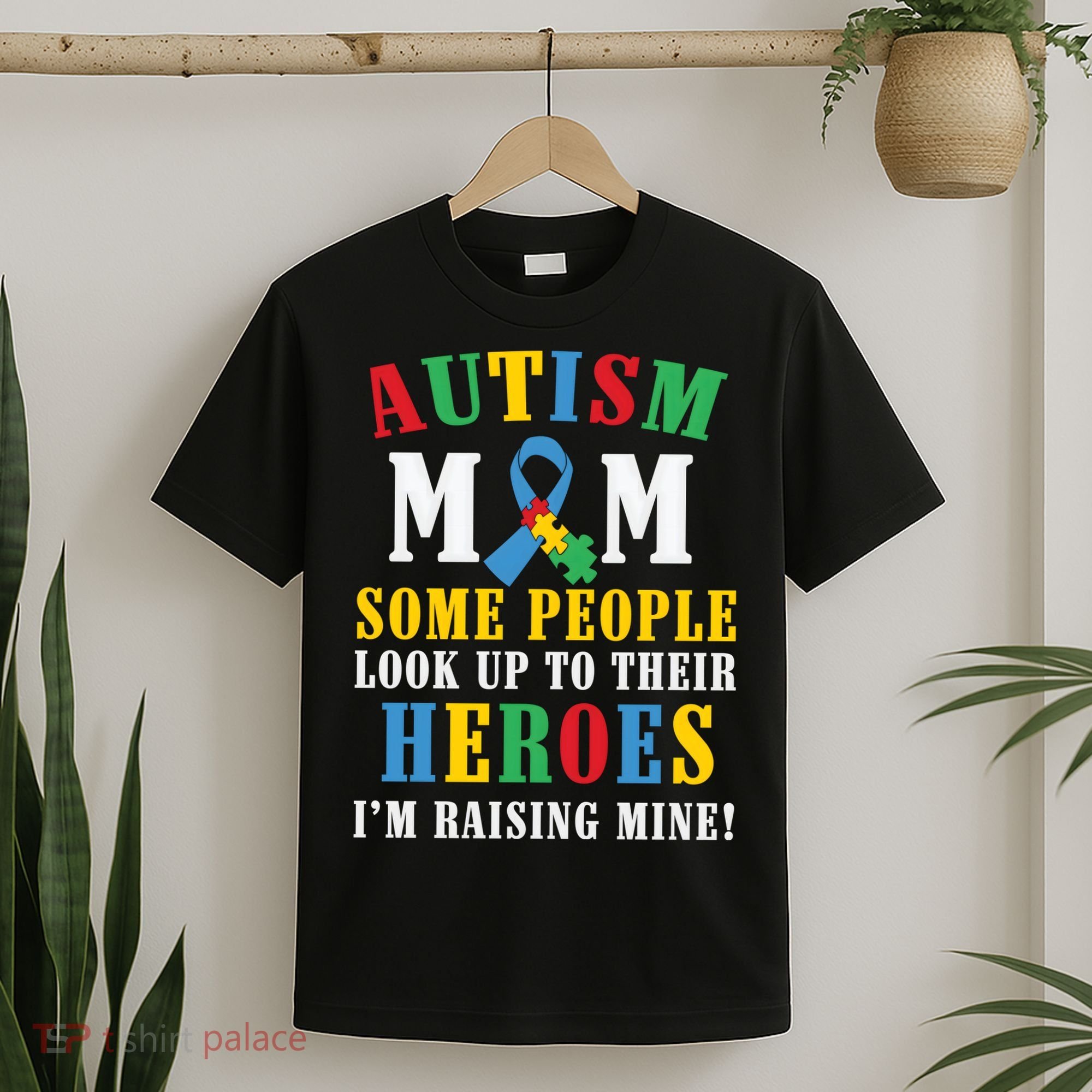 Autism Awareness Month Autism Mom Puzzle Ribbon Son Is My Hero Mother'sDay T-Shirt