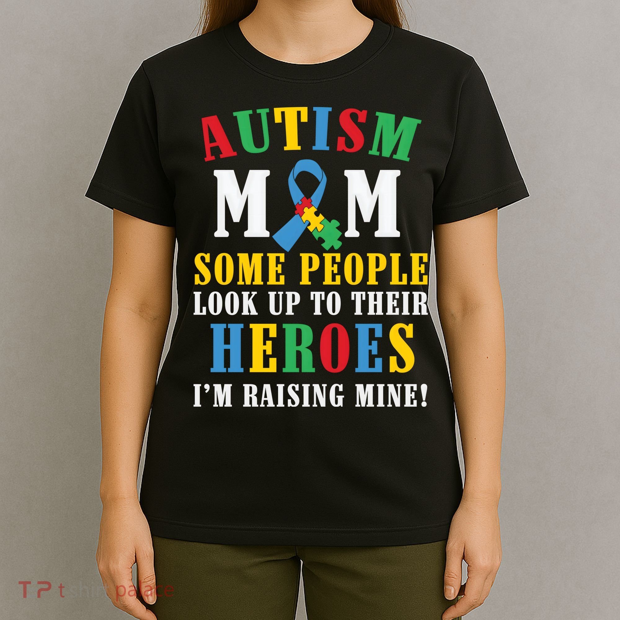 Autism Awareness Month Autism Mom Puzzle Ribbon Son Is My Hero Mother'sDay T-Shirt