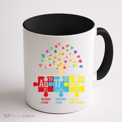 Autism Awareness Month Table Of Elements Coffee Mug back