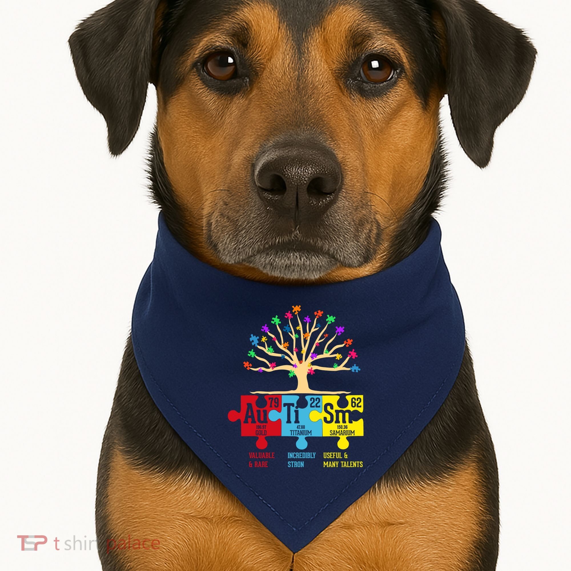 Autism Awareness Month Table Of Elements USA-Made Doggie Bandana