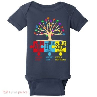 Autism Awareness Month Table Of Elements Baby Bodysuit