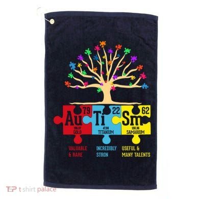 Autism Awareness Month Table Of Elements Golf Towel