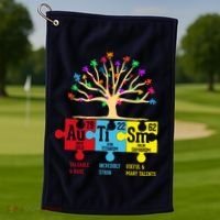 Autism Awareness Month Table Of Elements Golf Towel thumb 1