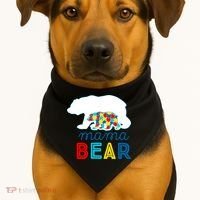 Autism Awareness Mama Bear Autistic Mom Gift USA-Made Doggie Bandana thumb 1