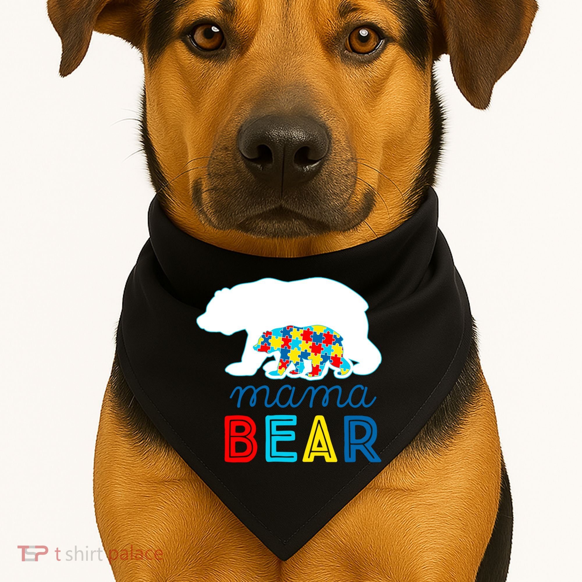 Autism Awareness Mama Bear Autistic Mom Gift USA-Made Doggie Bandana