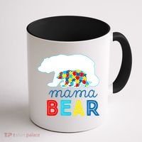 Autism Awareness Mama Bear Autistic Mom Gift Coffee Mug thumb 1