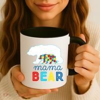 Autism Awareness Mama Bear Autistic Mom Gift Coffee Mug thumb 3