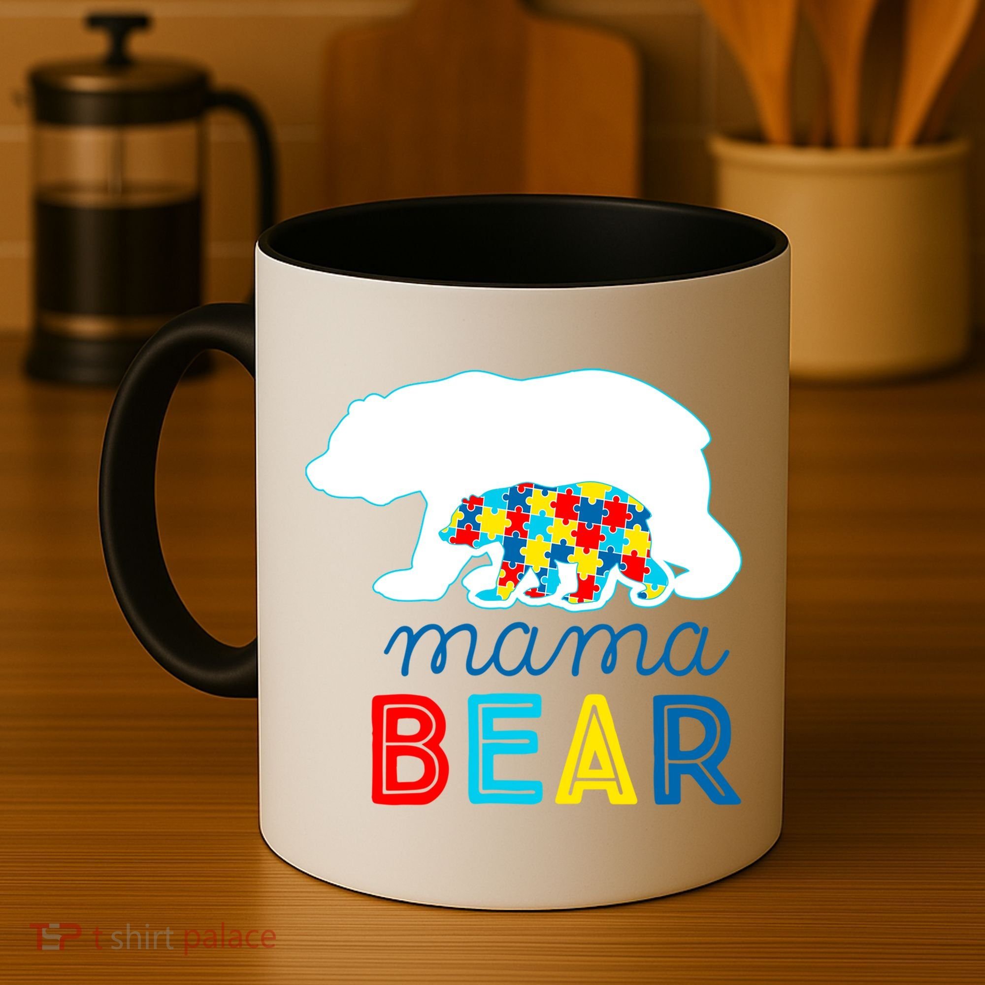 Autism Awareness Mama Bear Autistic Mom Gift Coffee Mug