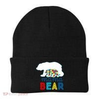 Autism Awareness Mama Bear Autistic Mom Gift Beanie thumb 0