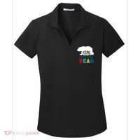 Autism Awareness Mama Bear Autistic Mom Gift Women's Dry Zone Grid Polo thumb 0