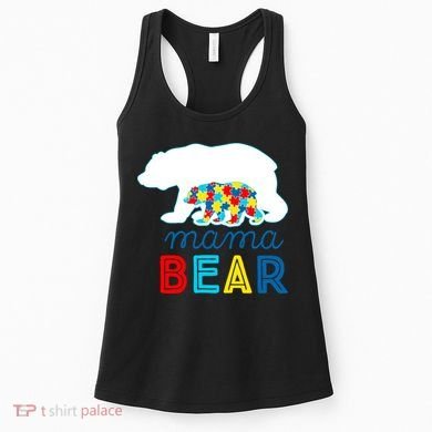 Autism Awareness Mama Bear Autistic Mom Gift Women's Tank Top