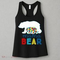 Autism Awareness Mama Bear Autistic Mom Gift Women's Tank Top thumb 3