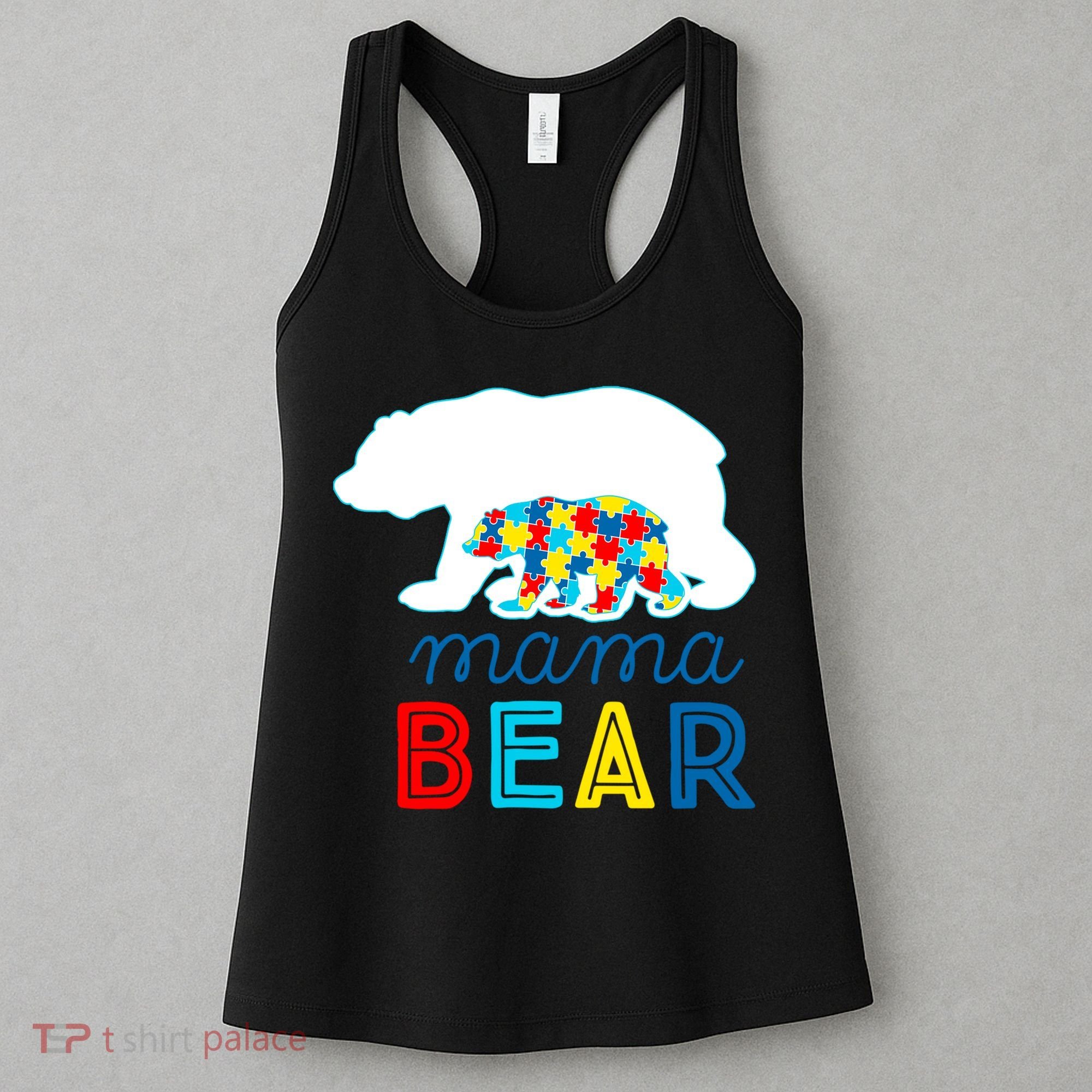 Autism Awareness Mama Bear Autistic Mom Gift Women's Tank Top