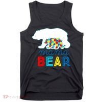 Autism Awareness Mama Bear Autistic Mom Gift Tank Top thumb 0