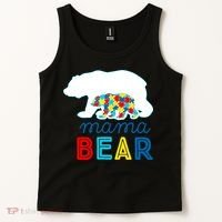 Autism Awareness Mama Bear Autistic Mom Gift Tank Top thumb 2