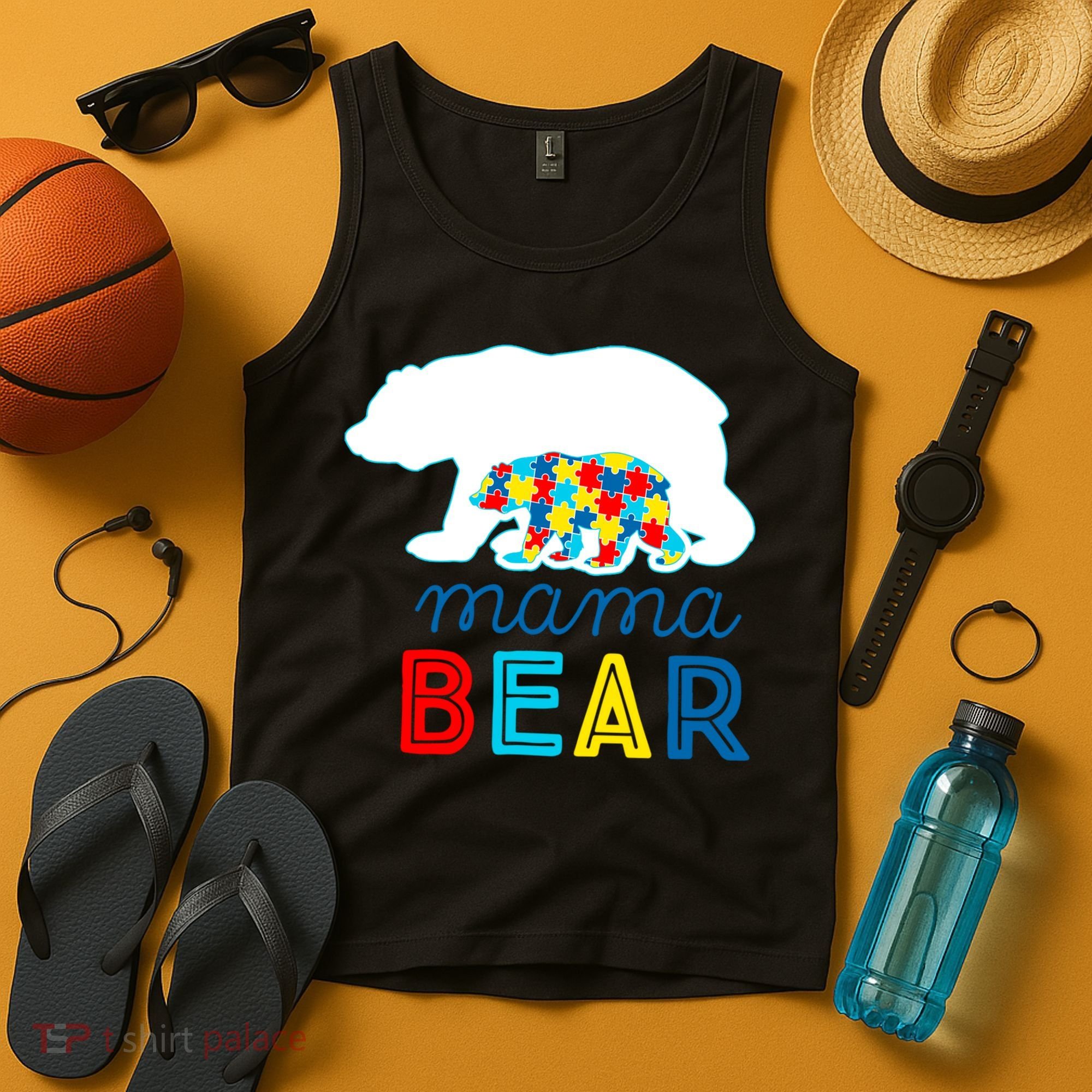 Autism Awareness Mama Bear Autistic Mom Gift Tank Top
