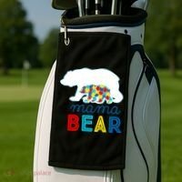 Autism Awareness Mama Bear Autistic Mom Gift Golf Towel thumb 2