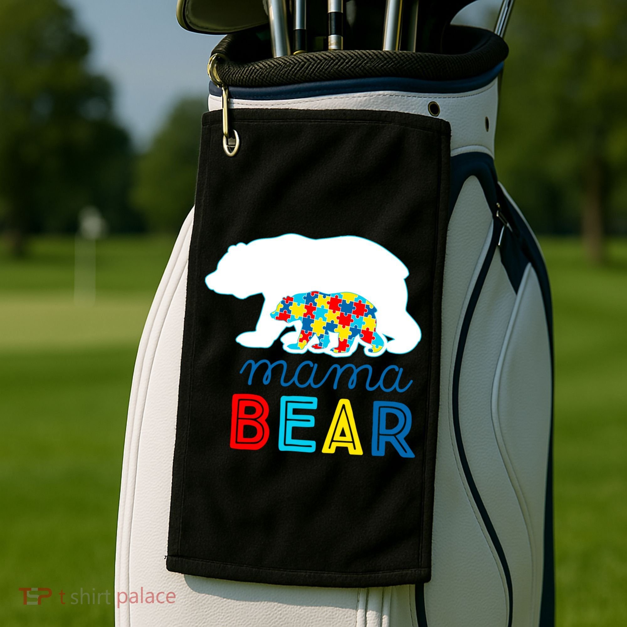 Autism Awareness Mama Bear Autistic Mom Gift Golf Towel