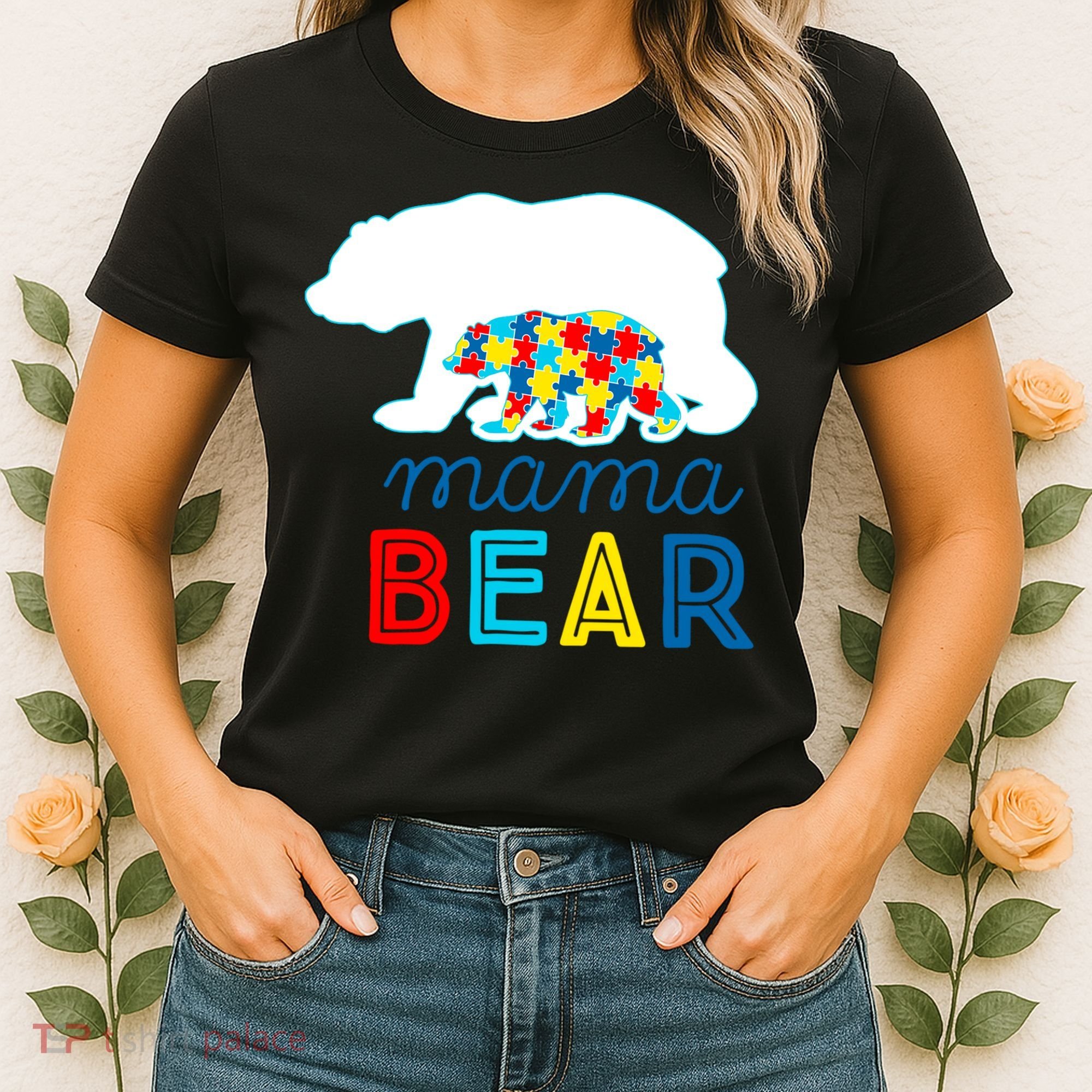 Autism Awareness Mama Bear Autistic Mom Gift Women's T-Shirt