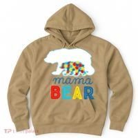 Autism Awareness Mama Bear Autistic Mom Gift Hoodie thumb 0