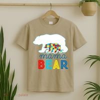 Autism Awareness Mama Bear Autistic Mom Gift T-Shirt thumb 2
