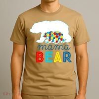 Autism Awareness Mama Bear Autistic Mom Gift T-Shirt thumb 3