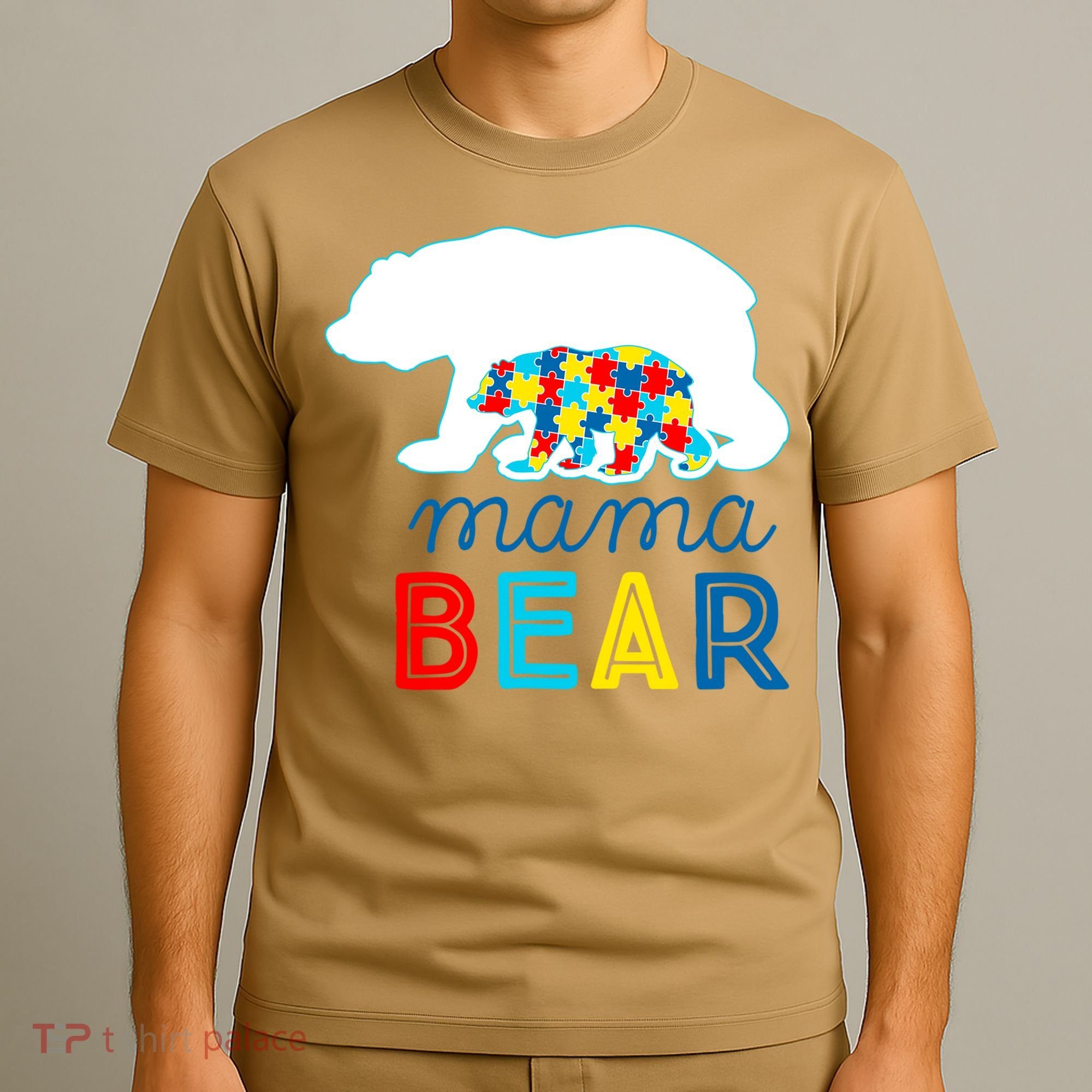 Autism Awareness Mama Bear Autistic Mom Gift T-Shirt