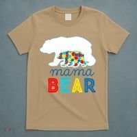 Autism Awareness Mama Bear Autistic Mom Gift T-Shirt thumb 5