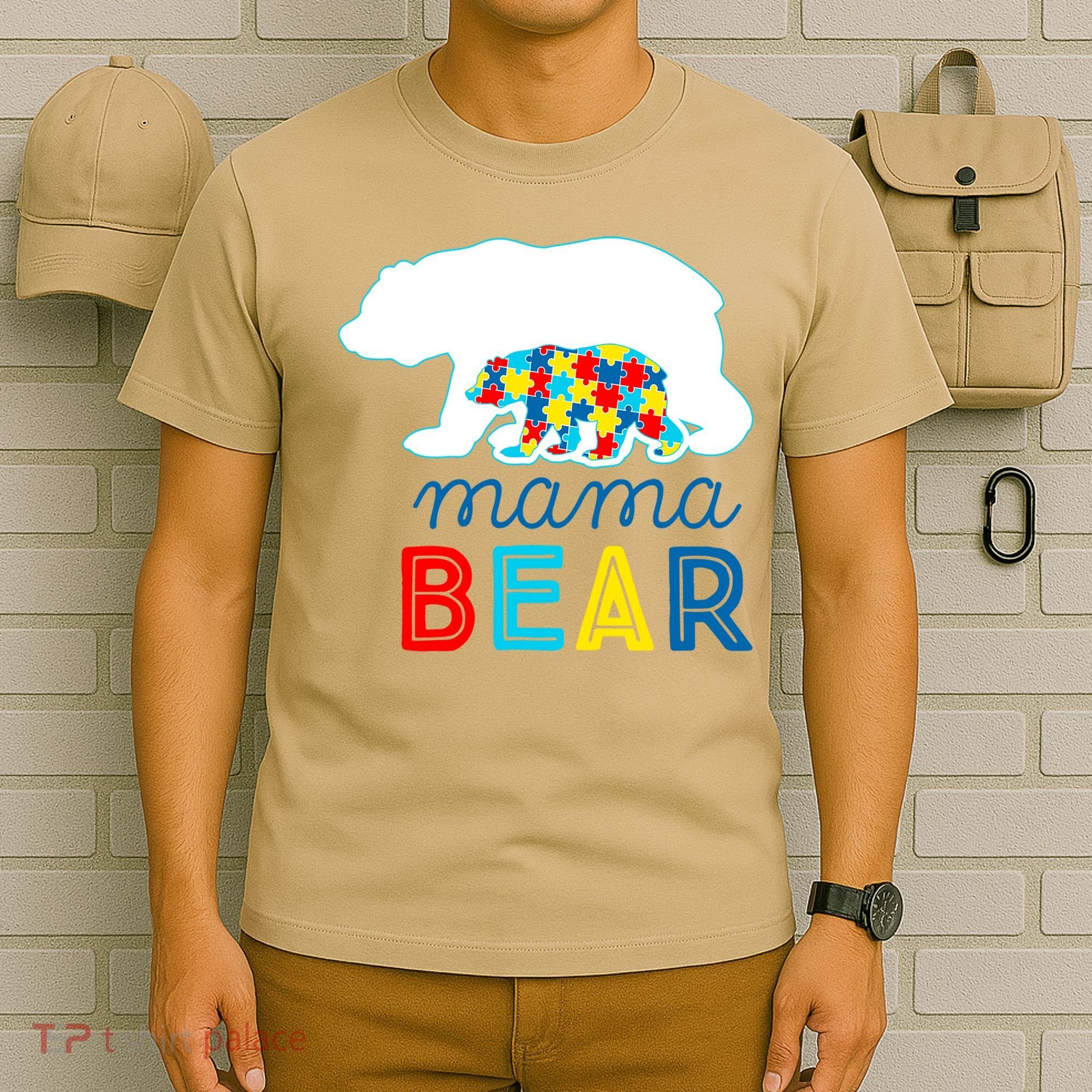 Autism Awareness Mama Bear Autistic Mom Gift T-Shirt