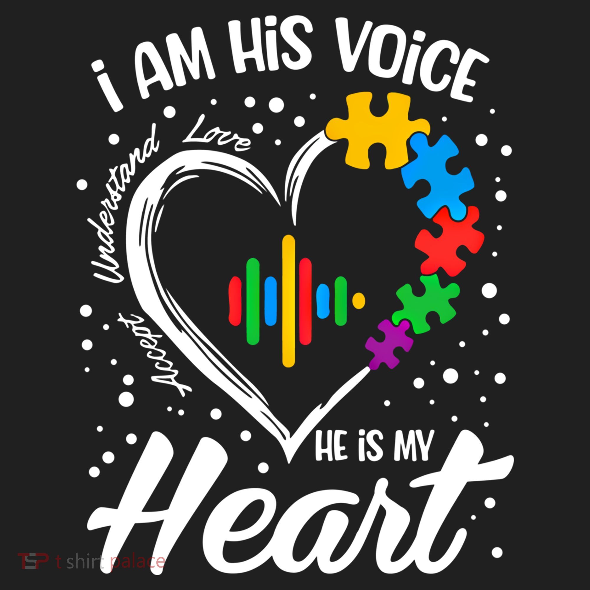 Autism Awareness Mom Meaningful Gift I Am His Voice He Is My Heart Gift Golf Towel