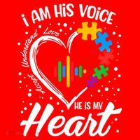 Autism Awareness Mom Meaningful Gift I Am His Voice He Is My Heart Gift Santa Hat thumb 1