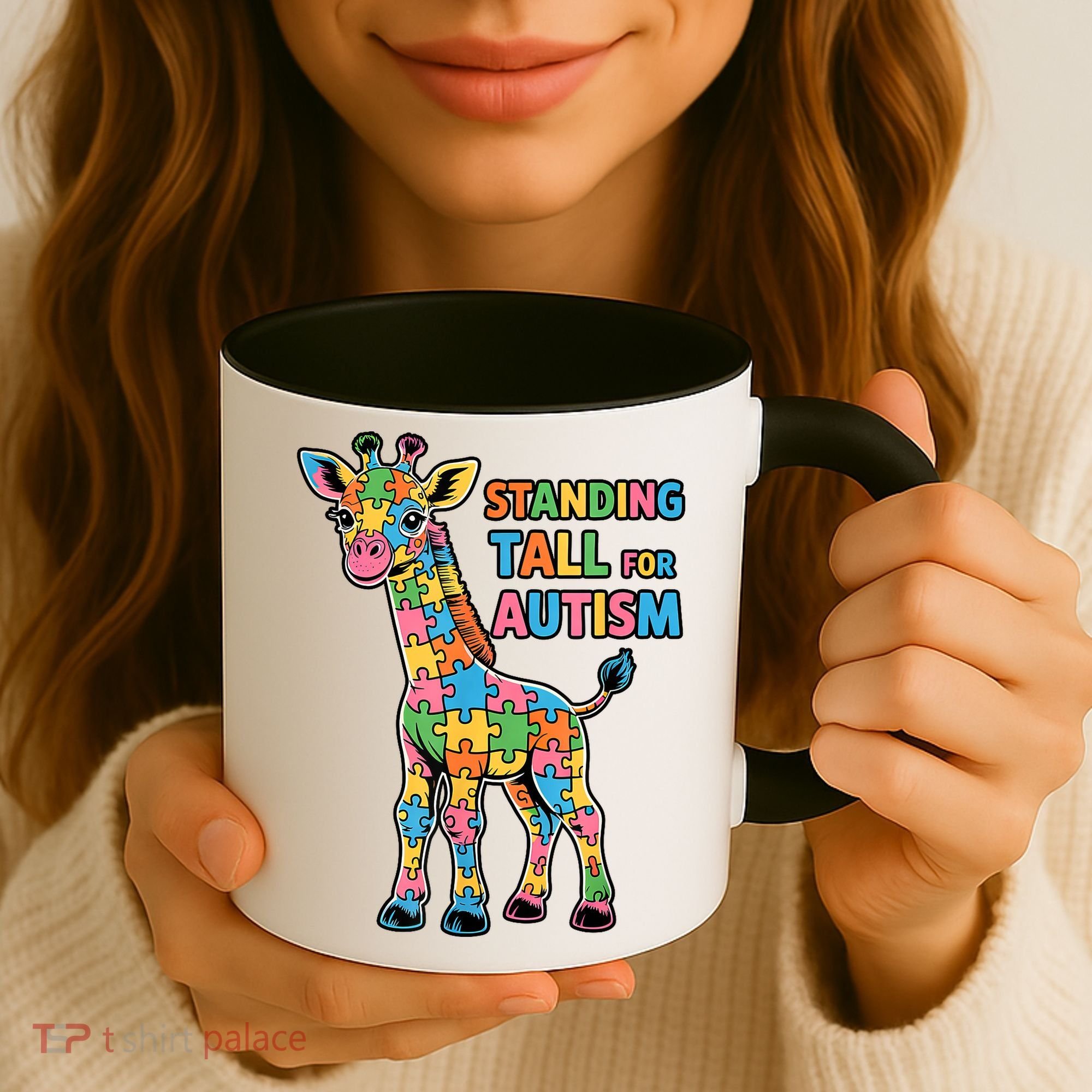 Autism Awareness Month April Puzzle Acceptance & Inclusion  Coffee Mug