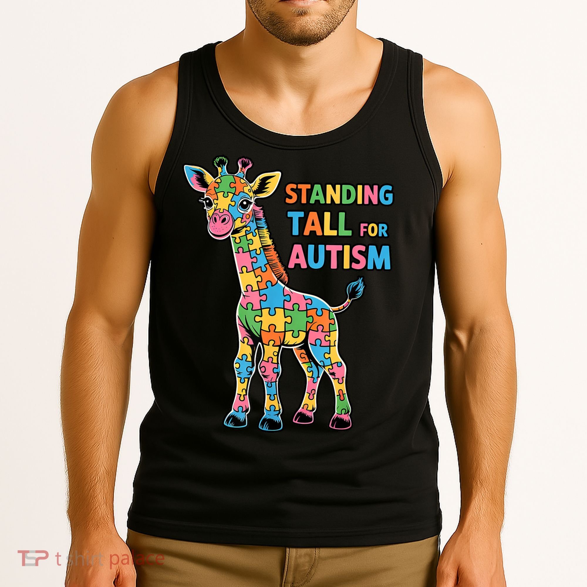 Autism Awareness Month April Puzzle Acceptance & Inclusion  Tank Top