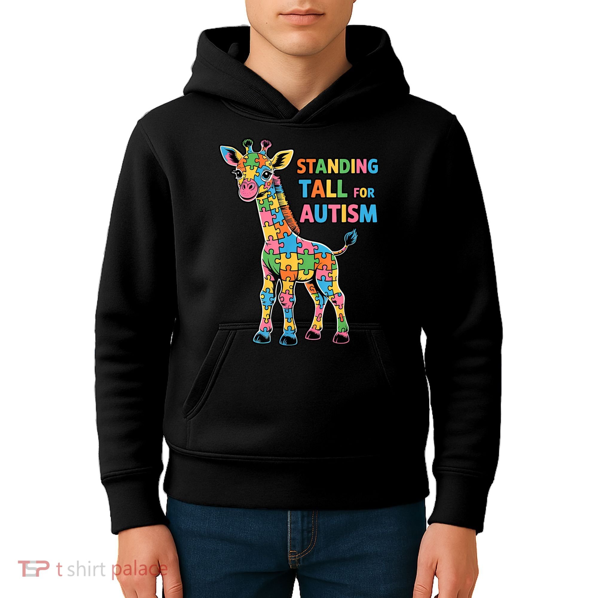 Autism Awareness Month April Puzzle Acceptance & Inclusion  Kids Hoodie