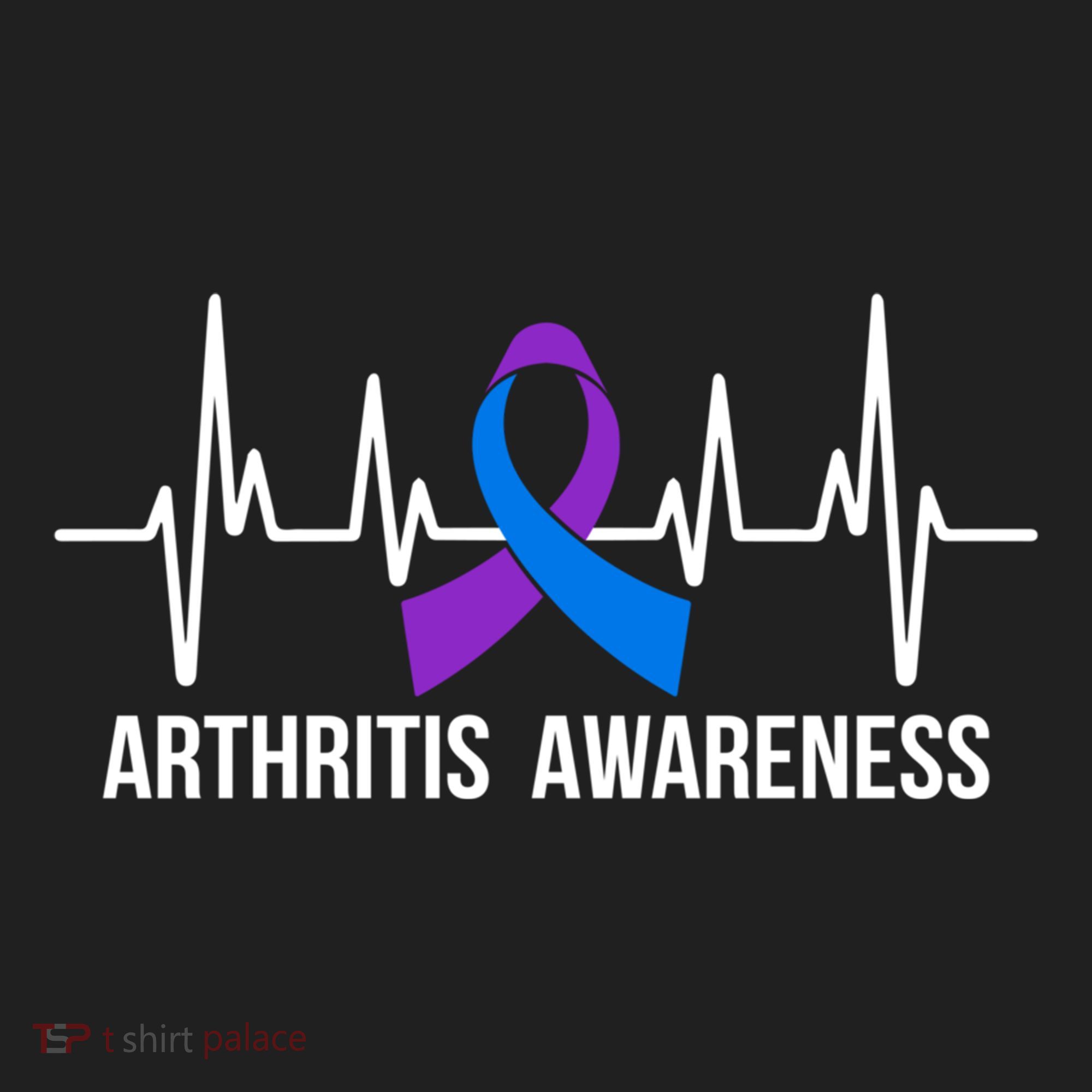 Arthritis Awareness Month Purple And Blue Ribbon Heartbeat Great Gift Beanie