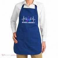 Arthritis Awareness Month Purple And Blue Ribbon Heartbeat Great Gift Apron thumb 2