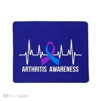 Arthritis Awareness Month Purple And Blue Ribbon Heartbeat Great Gift Mousepad thumb 0