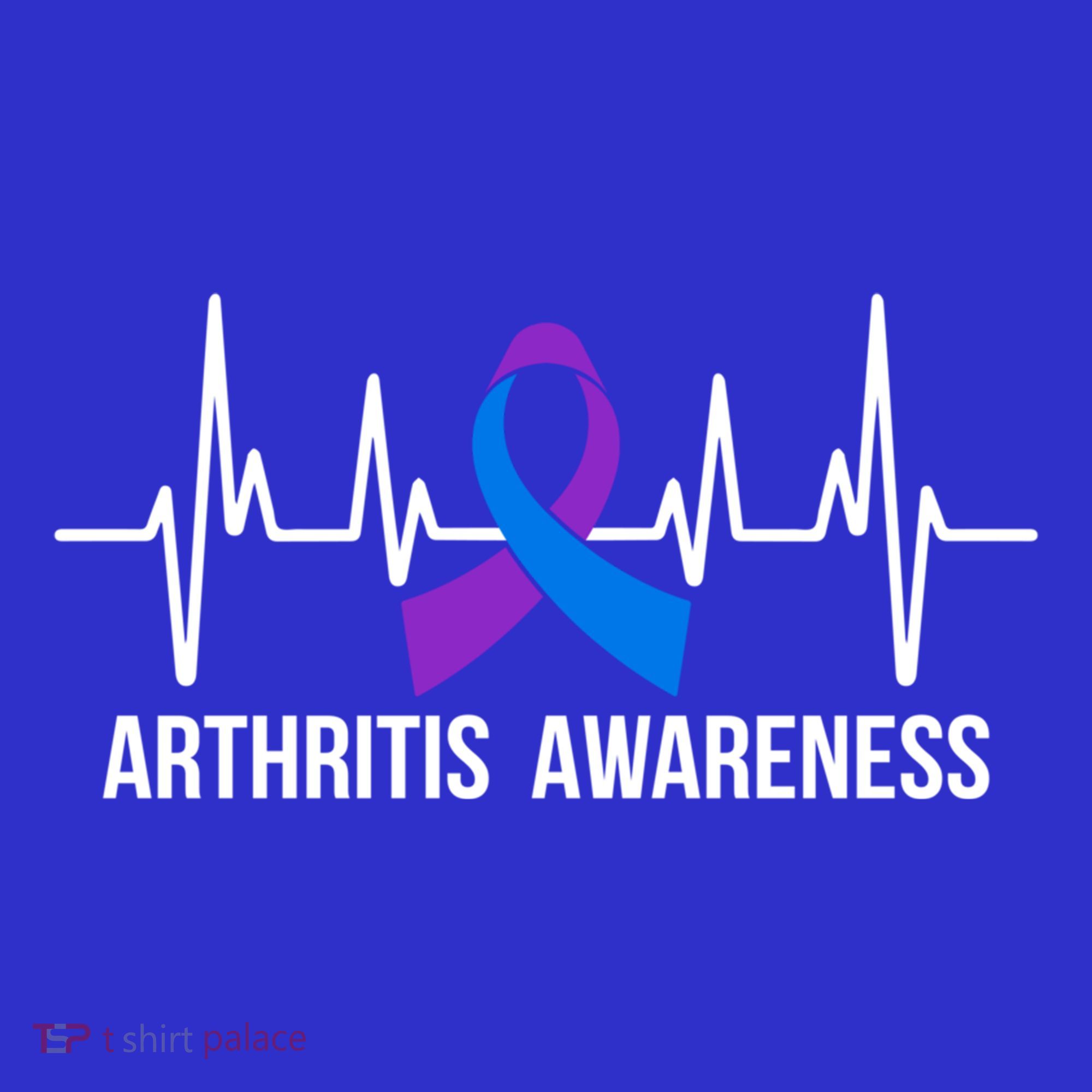 Arthritis Awareness Month Purple And Blue Ribbon Heartbeat Great Gift Women's Tank Top
