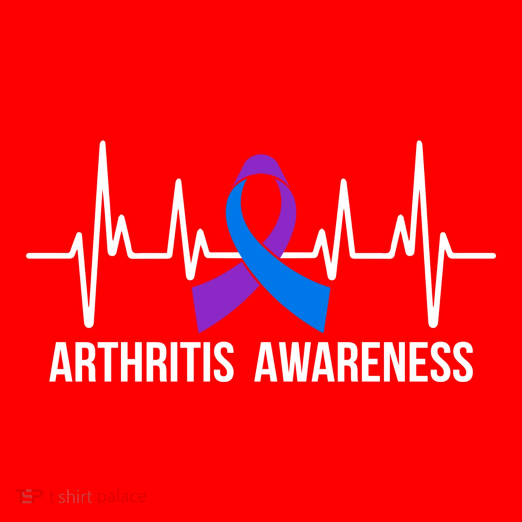 Arthritis Awareness Month Purple And Blue Ribbon Heartbeat Great Gift Santa Hat