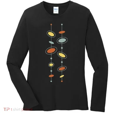 Atomic Age Mid Century Modern Pattern Women's Long Sleeve Shirt