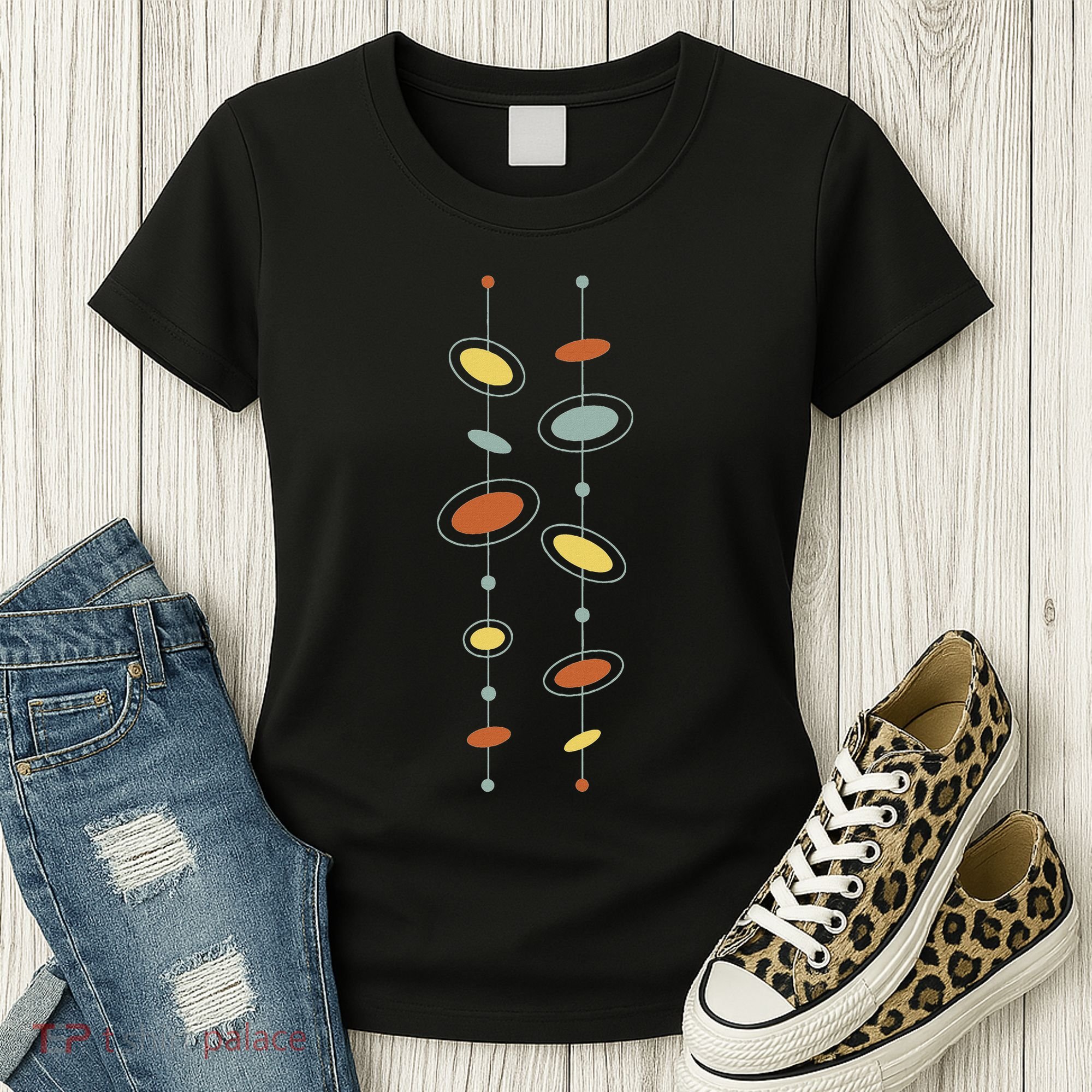 Atomic Age Mid Century Modern Pattern Women's T-Shirt