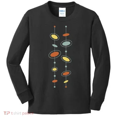 Atomic Age Mid Century Modern Pattern Kids Long Sleeve Shirt