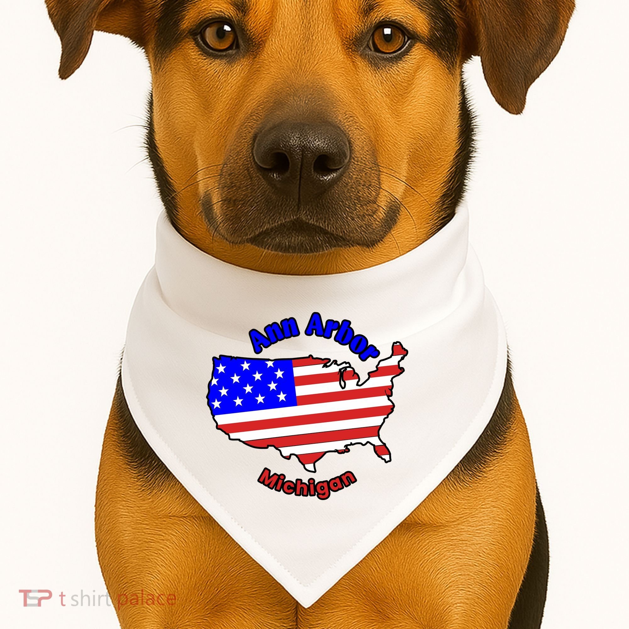 Ann Arbor Michigan USA-Made Doggie Bandana