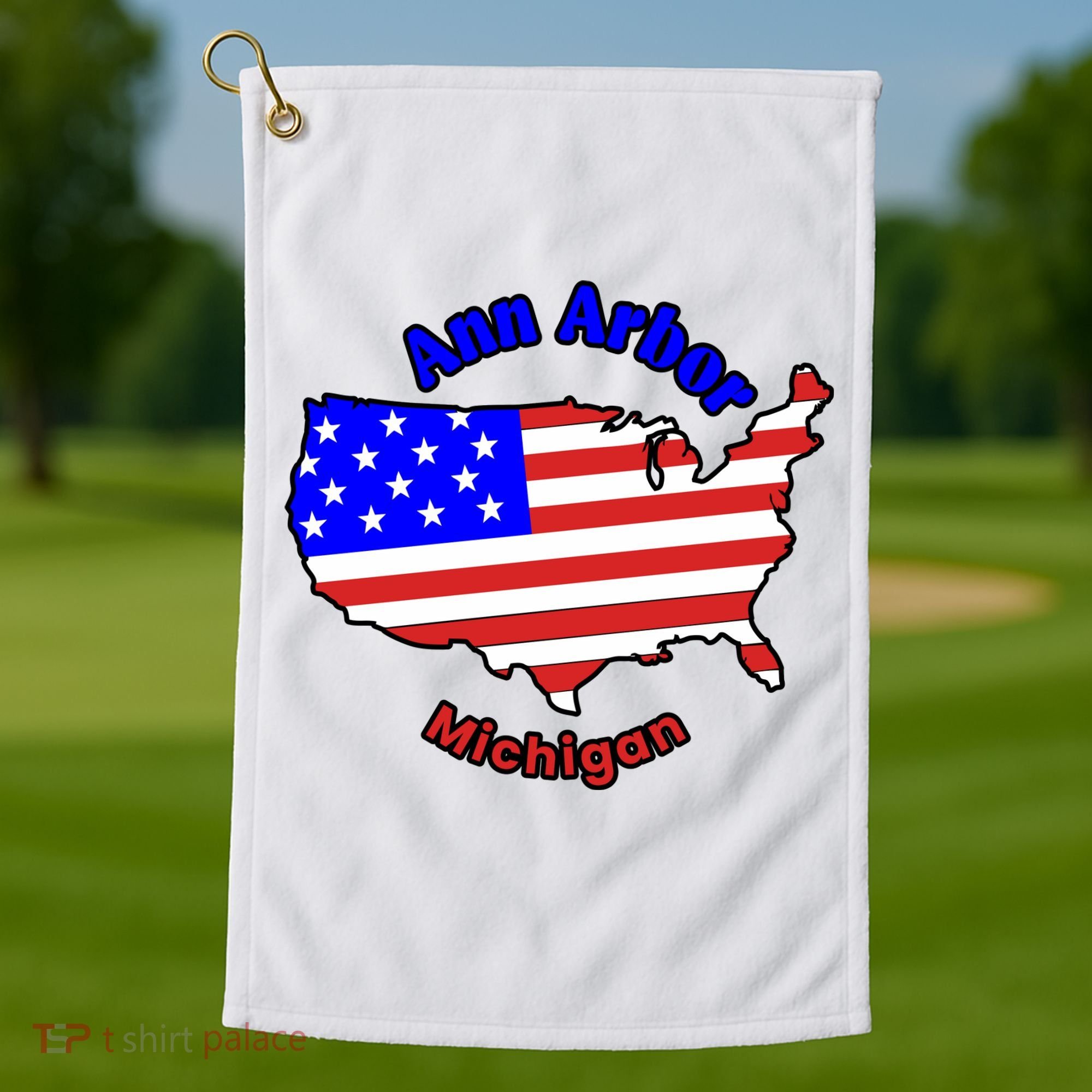 Ann Arbor Michigan Golf Towel