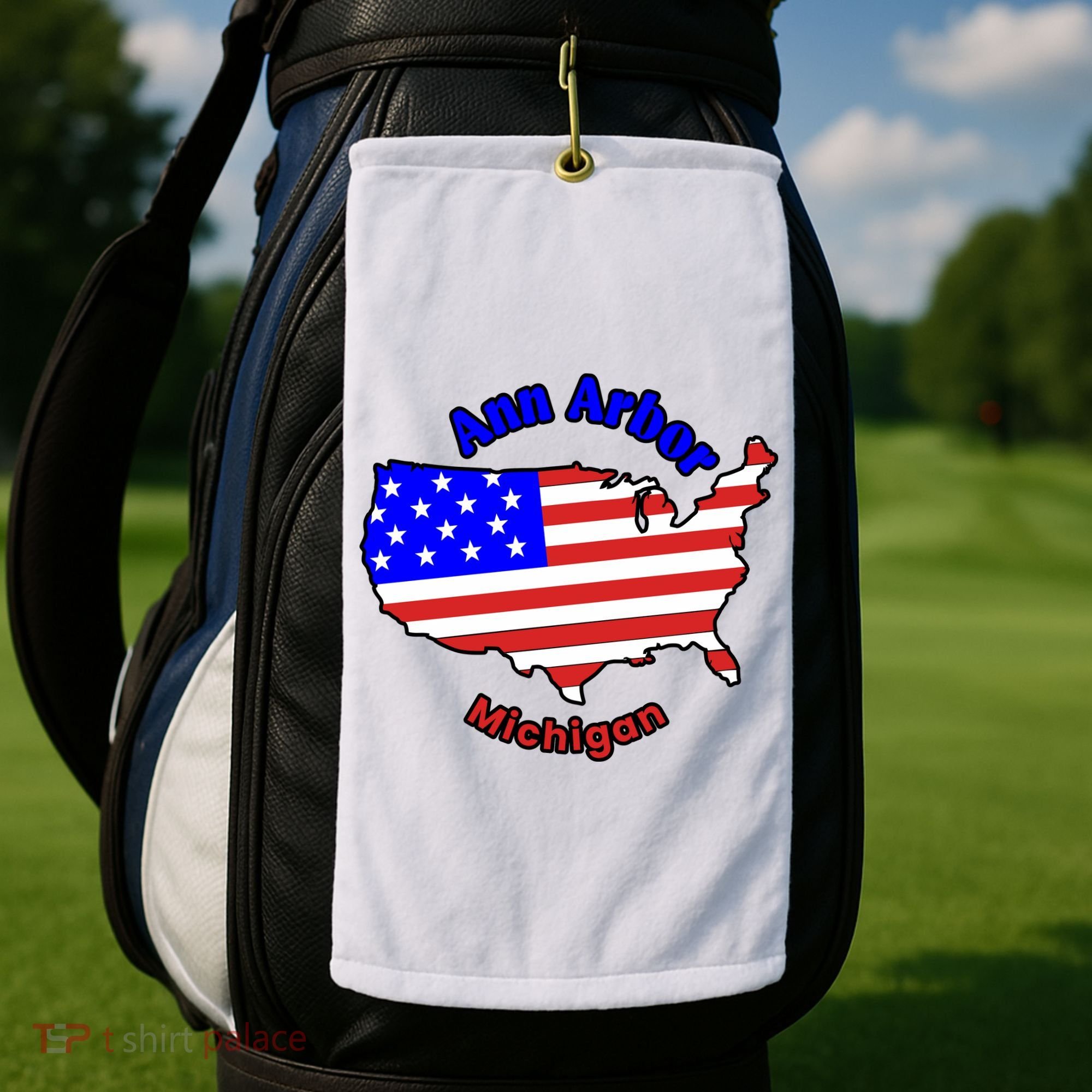 Ann Arbor Michigan Golf Towel